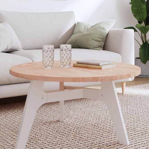 Dessus de table Ø80x2,5 cm rond bois massif de hêtre - Photo n°2; ?>