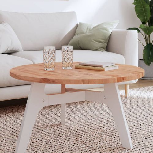 Dessus de table Ø80x2,5 cm rond bois massif de hêtre - Photo n°2; ?>