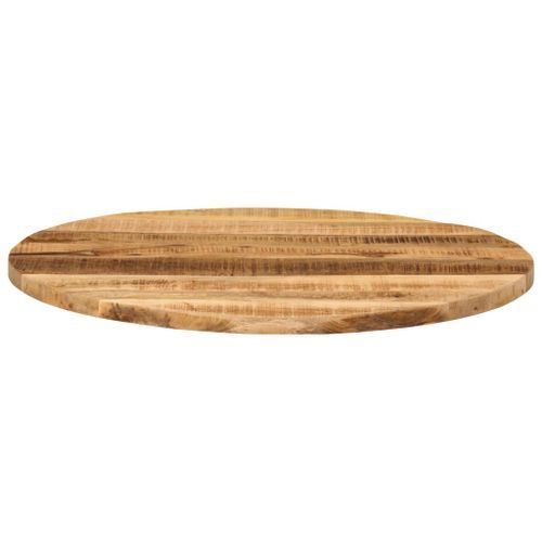 Dessus de table Ø 80x2,5 cm rond bois massif de manguier brut - Photo n°3; ?>