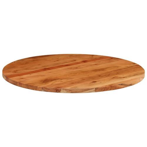 Dessus de table Ø80x3,8 cm rond bois massif d'acacia - Photo n°3; ?>