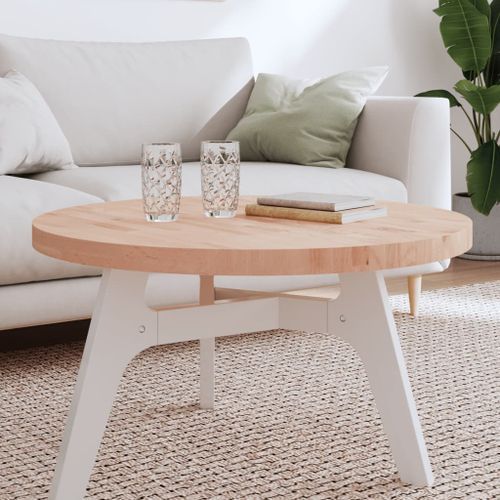 Dessus de table Ø80x4 cm rond bois massif de hêtre - Photo n°2; ?>