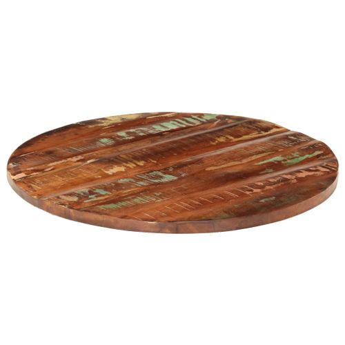 Dessus de table Ø 90x2,5 cm rond bois massif de récupération - Photo n°2; ?>