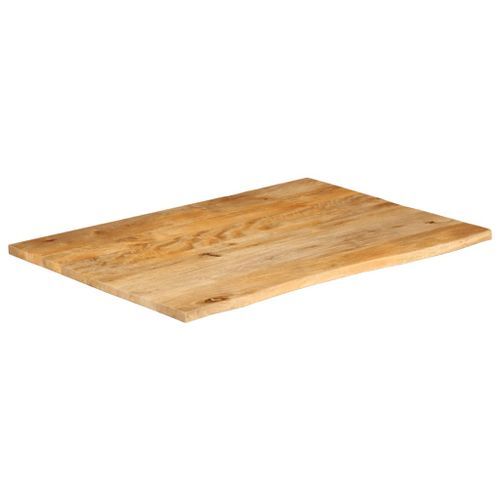 Dessus de table à bord vivant 100x80x2,5cm bois massif manguier - Photo n°2; ?>