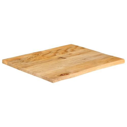 Dessus de table à bord vivant 40x40x2,5 cm bois massif manguier - Photo n°2; ?>