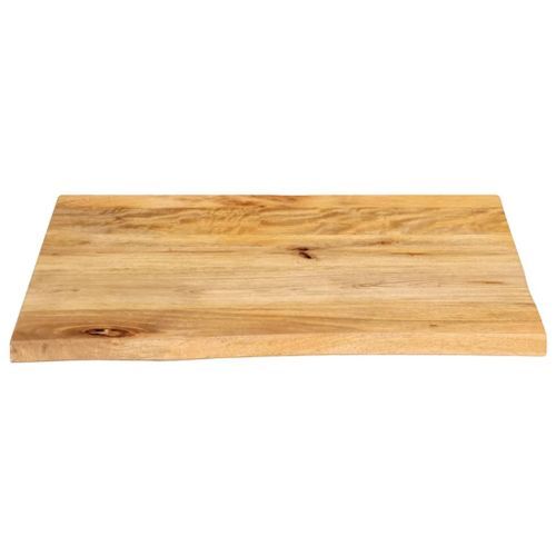 Dessus de table à bord vivant 40x40x2,5 cm bois massif manguier - Photo n°3; ?>