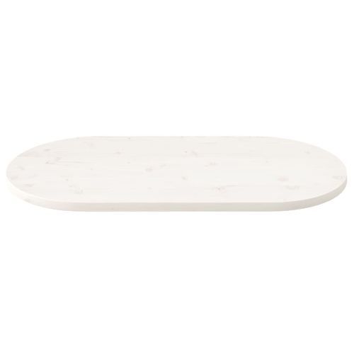 Dessus de table blanc 100x50x2,5 cm bois de pin massif ovale - Photo n°3; ?>