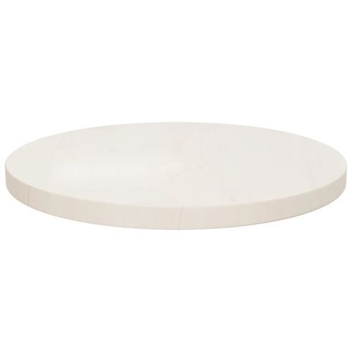 Dessus de table Blanc Ø40x2,5 cm Bois de pin massif - Photo n°2; ?>