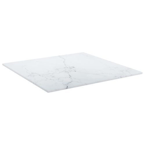 Dessus de table Blanc 40x40cm 6mm Verre trempé et design marbre - Photo n°3; ?>