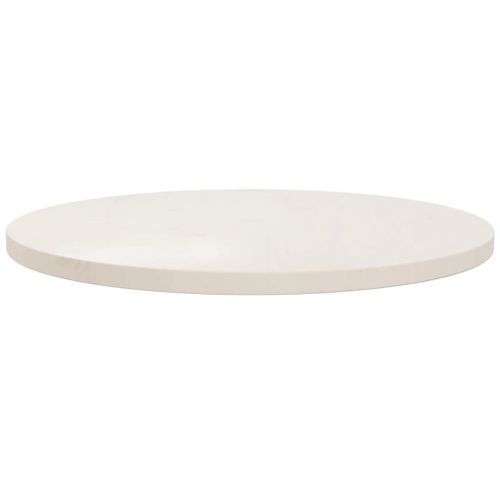 Dessus de table Blanc Ø60x2,5 cm Bois de pin massif - Photo n°2; ?>