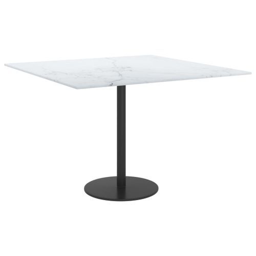 Dessus de table Blanc 60x60cm 6mm Verre trempé et design marbre - Photo n°2; ?>