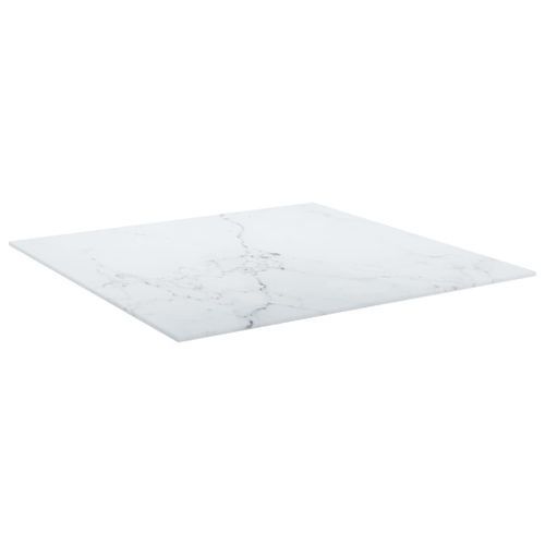 Dessus de table Blanc 60x60cm 6mm Verre trempé et design marbre - Photo n°3; ?>