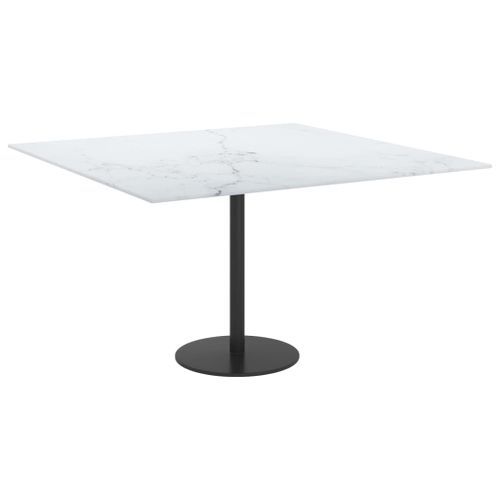 Dessus de table Blanc 70x70cm 6mm Verre trempé et design marbre - Photo n°2; ?>