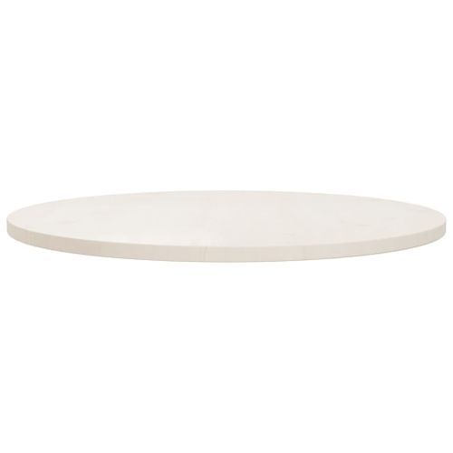 Dessus de table Blanc Ø80x2,5 cm Bois de pin massif - Photo n°2; ?>