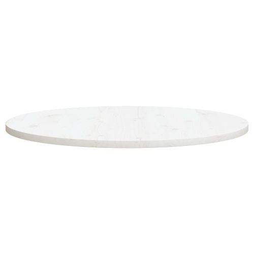 Dessus de table Blanc Ø90x2,5 cm Bois de pin massif - Photo n°2; ?>