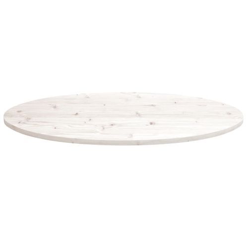 Dessus de table blanc 90x45x2,5 cm bois de pin massif ovale - Photo n°3; ?>