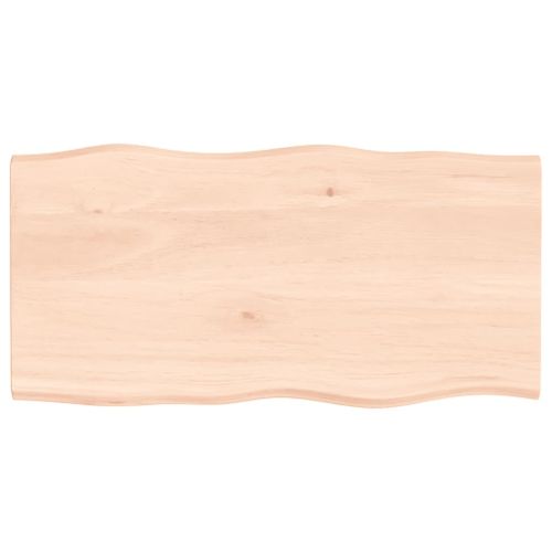 Dessus de table bois chêne massif non traité bordure assortie - Photo n°2; ?>