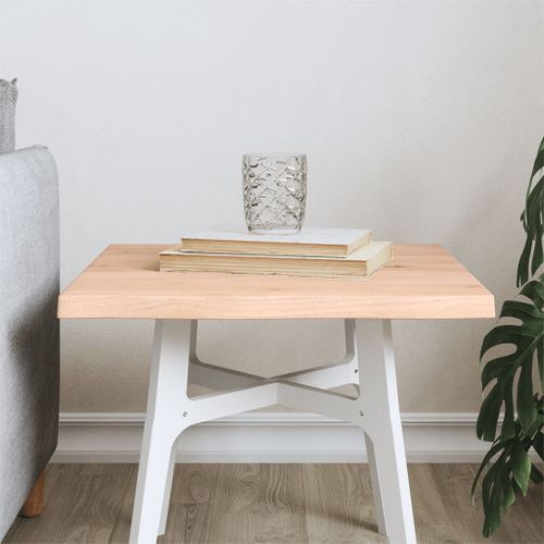 Dessus de table bois chêne massif non traité bordure assortie - Photo n°2; ?>