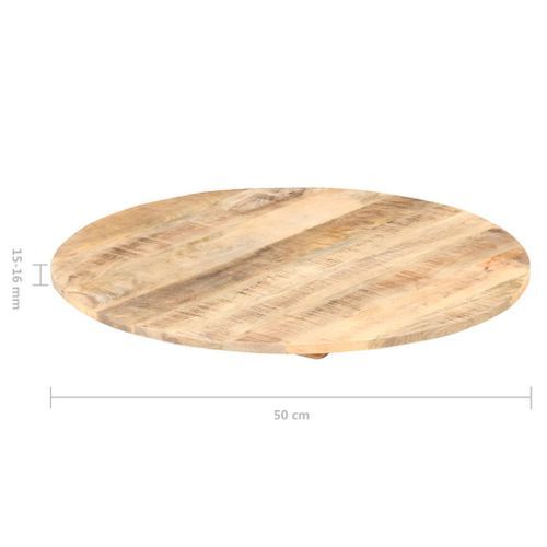 Dessus de table Bois de manguier solide Rond 15-16 mm 50 cm - Photo n°3; ?>