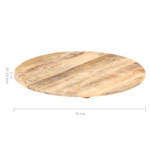 Dessus de table Bois de manguier solide Rond 15-16 mm 70 cm - Photo n°3; ?>