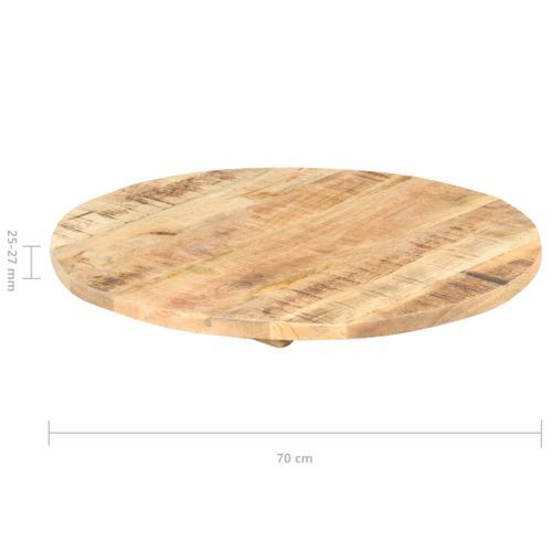 Dessus de table Bois de manguier solide Rond 25-27 mm 70 cm - Photo n°3; ?>