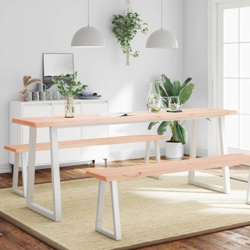 Dessus de table bois massif non traité bordure assortie - Photo n°3; ?>