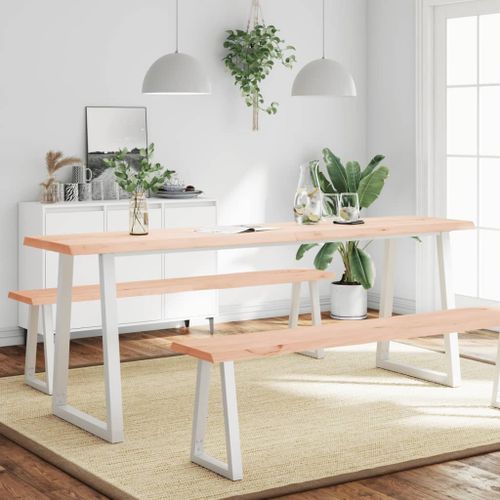 Dessus de table bois massif non traité bordure assortie - Photo n°3; ?>