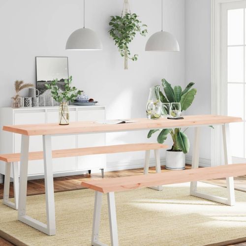 Dessus de table bois massif non traité bordure assortie - Photo n°2; ?>