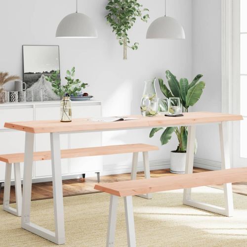 Dessus de table bois massif non traité bordure assortie - Photo n°3; ?>