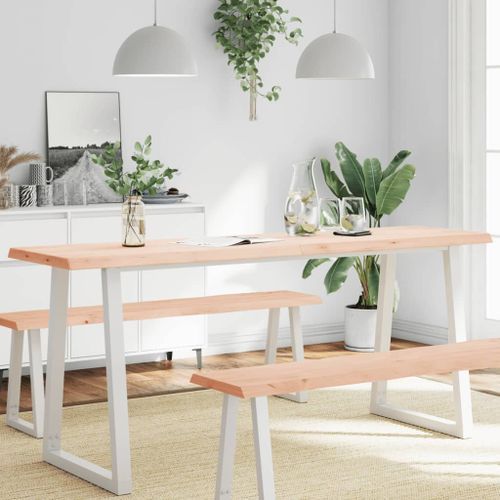 Dessus de table bois massif non traité bordure assortie - Photo n°2; ?>