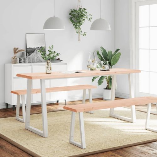 Dessus de table bois massif non traité bordure assortie - Photo n°3; ?>