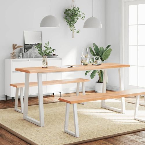 Dessus de table bois massif traité bordure assortie - Photo n°3; ?>