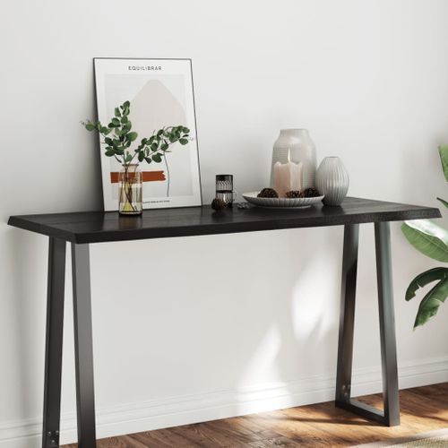 Dessus de table bois massif traité bordure assortie - Photo n°2; ?>