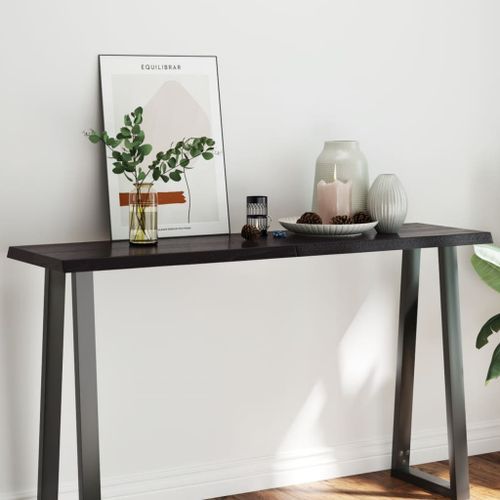 Dessus de table bois massif traité bordure assortie - Photo n°2; ?>