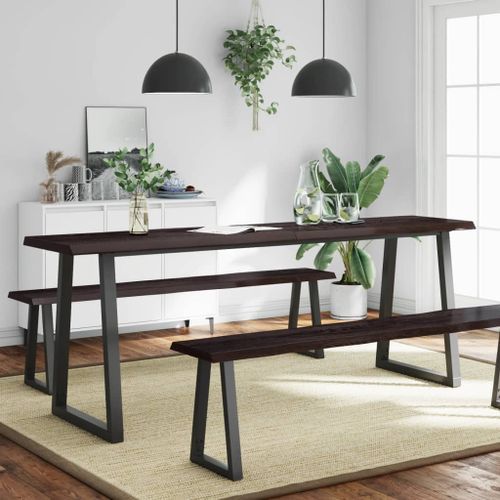 Dessus de table bois massif traité bordure assortie - Photo n°3; ?>