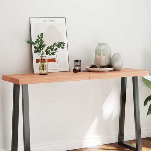 Dessus de table bois massif traité bordure assortie - Photo n°2; ?>