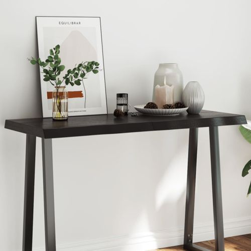 Dessus de table bois massif traité bordure assortie - Photo n°2; ?>