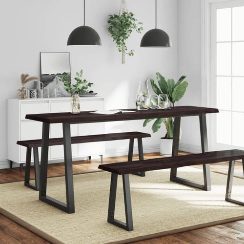 Dessus de table bois massif traité bordure assortie - Photo n°3; ?>