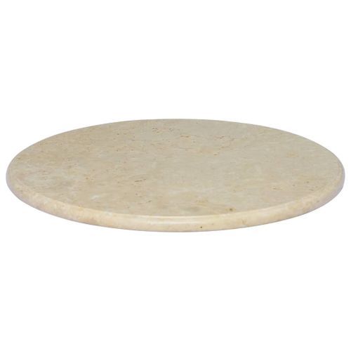 Dessus de table Crème Ø60x2,5 cm Marbre - Photo n°2; ?>