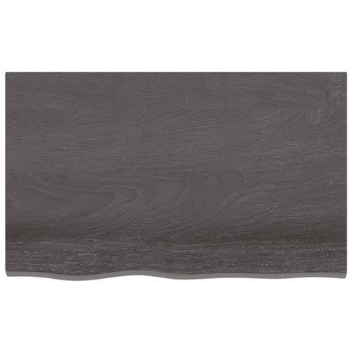 Dessus de table gris foncé bois chêne massif traité - Photo n°3; ?>