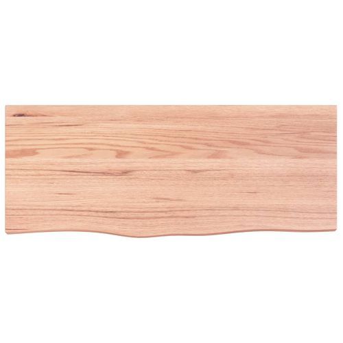 Dessus de table marron clair 100x40x2 cm bois chêne traité - Photo n°3; ?>