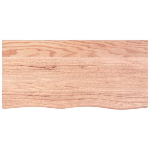 Dessus de table marron clair 100x50x2 cm bois chêne traité - Photo n°3; ?>