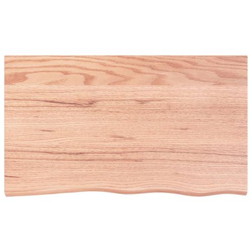 Dessus de table marron clair 100x60x2 cm bois chêne traité - Photo n°3; ?>