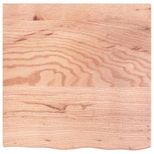 Dessus de table marron clair 60x60x2 cm bois chêne traité - Photo n°3; ?>