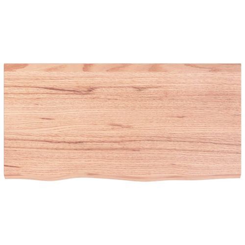 Dessus de table marron clair 80x40x2 cm bois chêne traité - Photo n°3; ?>