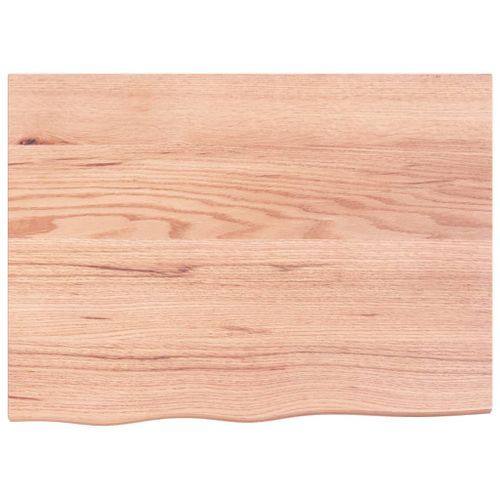 Dessus de table marron clair 80x60x2 cm bois chêne traité - Photo n°3; ?>