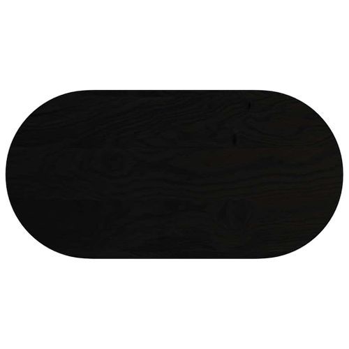 Dessus de table marron foncé 100x50x4cm bois chêne massif ovale - Photo n°2; ?>