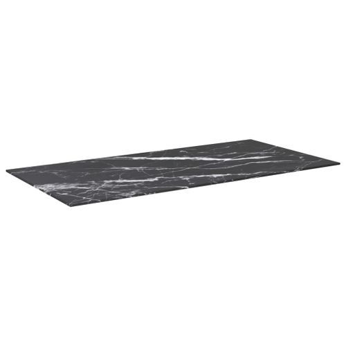 Dessus de table Noir 100x50cm 6mm Verre trempé et design marbre - Photo n°3; ?>