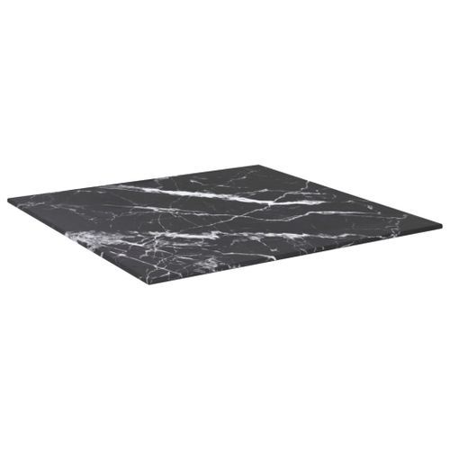 Dessus de table Noir 50x50 cm 6mm Verre trempé et design marbre - Photo n°3; ?>