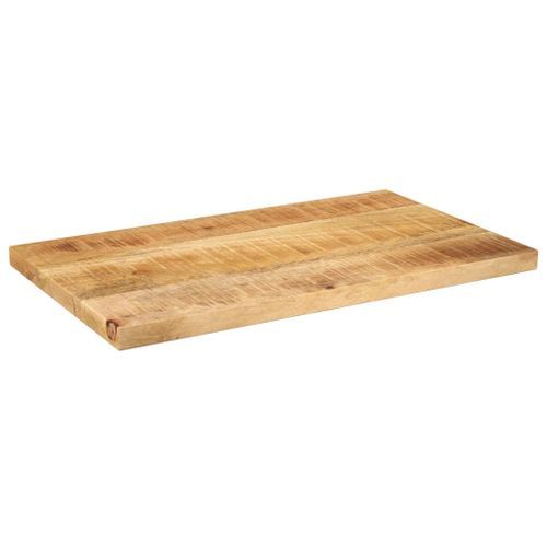 Dessus de table rectangulaire bois massif de manguier brut - Photo n°2; ?>