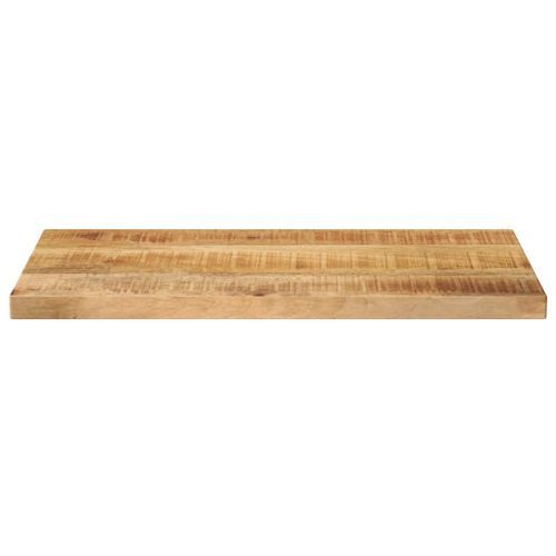 Dessus de table rectangulaire bois massif de manguier brut - Photo n°3; ?>